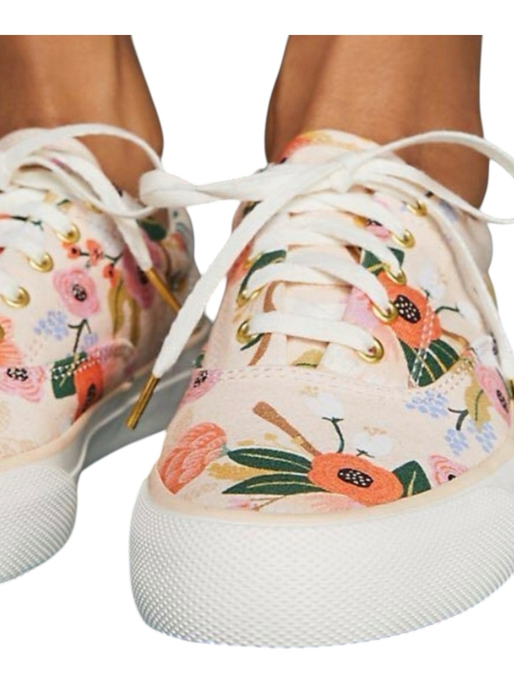 Rifle Paper Co. | Keds | Pink Lively Floral Canvas Lace-Up Sneakers | Sz 10